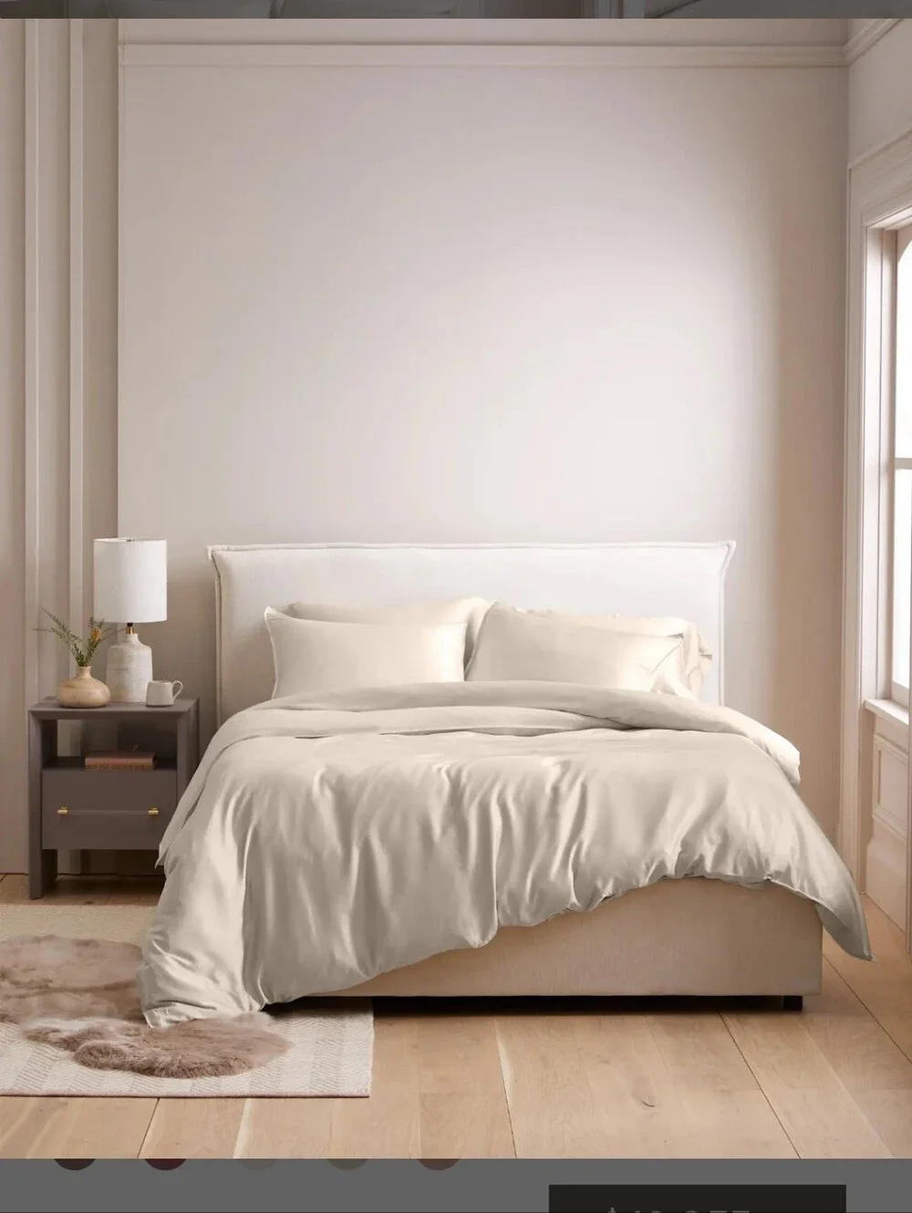 NEW Quince Organic Bamboo King / California King Duvet Set & 2 King Shams Sand